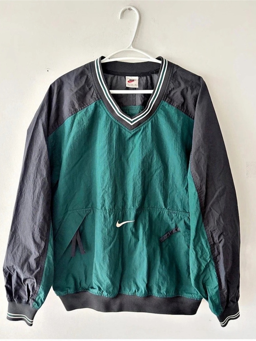 Vintage 90s Nike Swoosh Pullover Windbreaker Jacket Size L